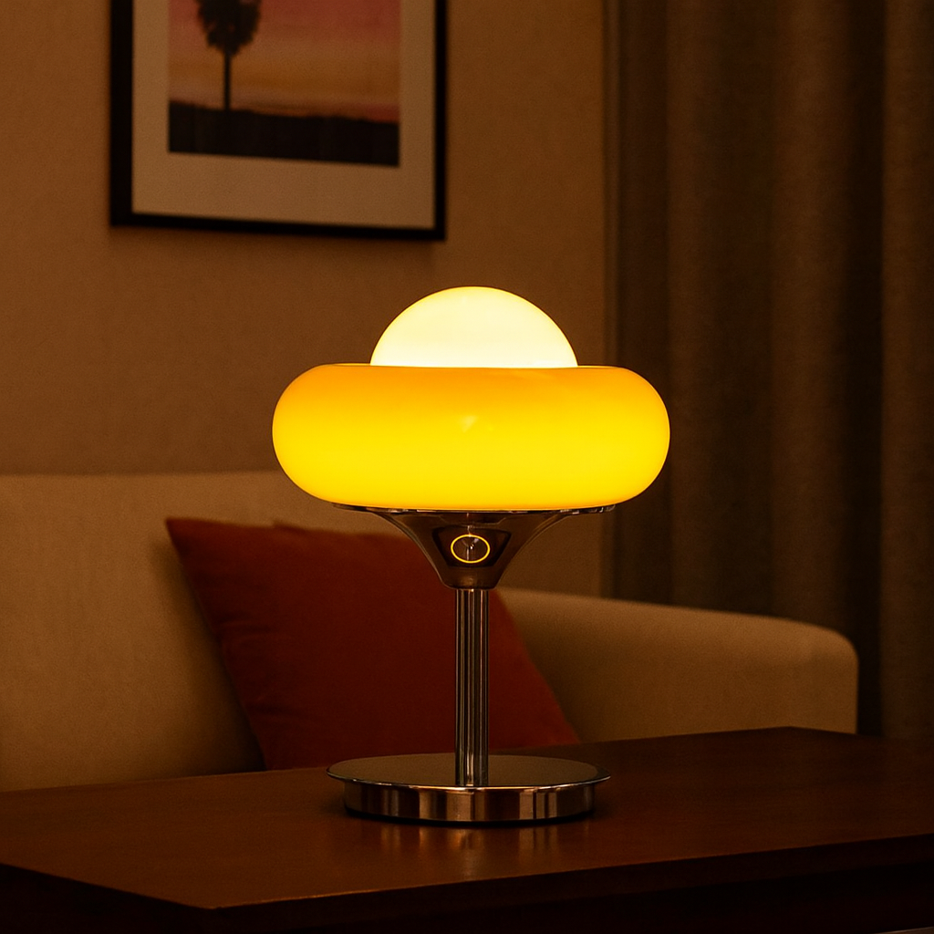 Retro Yellow Design Crystal Glass Table Lamp