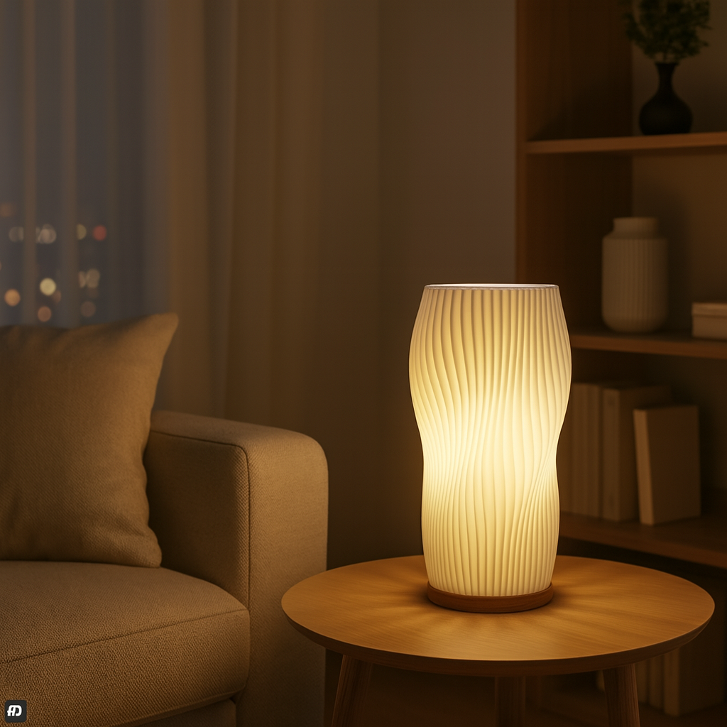 Modern Elegant Wave Design USB Table Lamp