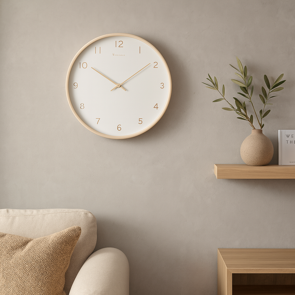 Classic Wooden Wall Clock Decor with Silent Quartz Movement