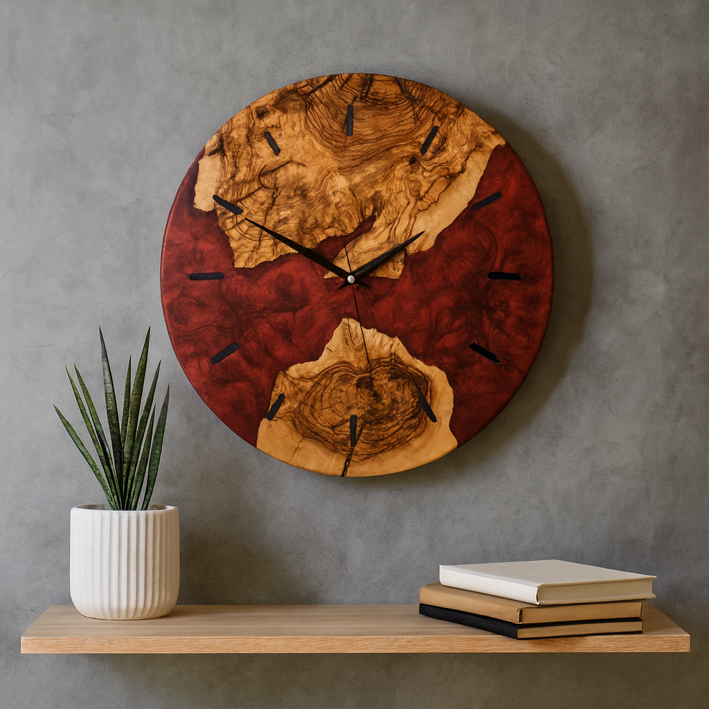 Large Handcrafted Rustic Wall Clock Decor