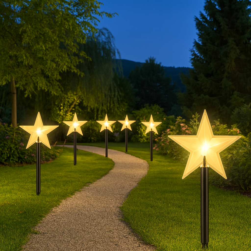 Christmas Star Pathway Glowing Stake Lights