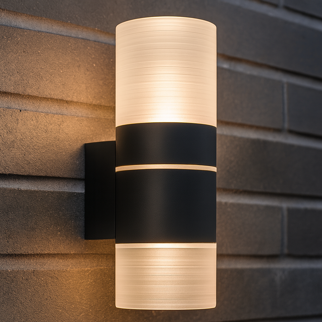 Modern Outdoor Black Aluminium LED Wall Light Fixture