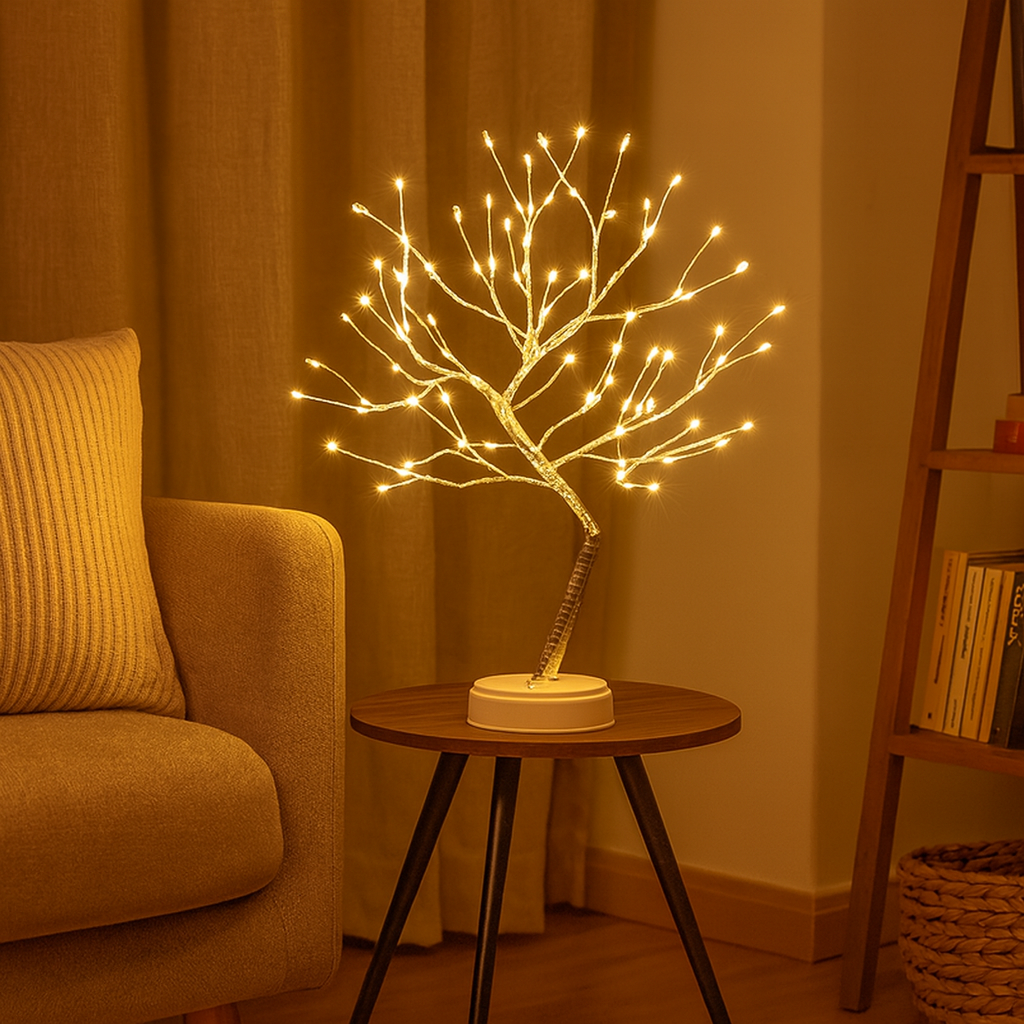 LED Tree Table Lamp with Adjustable Branches