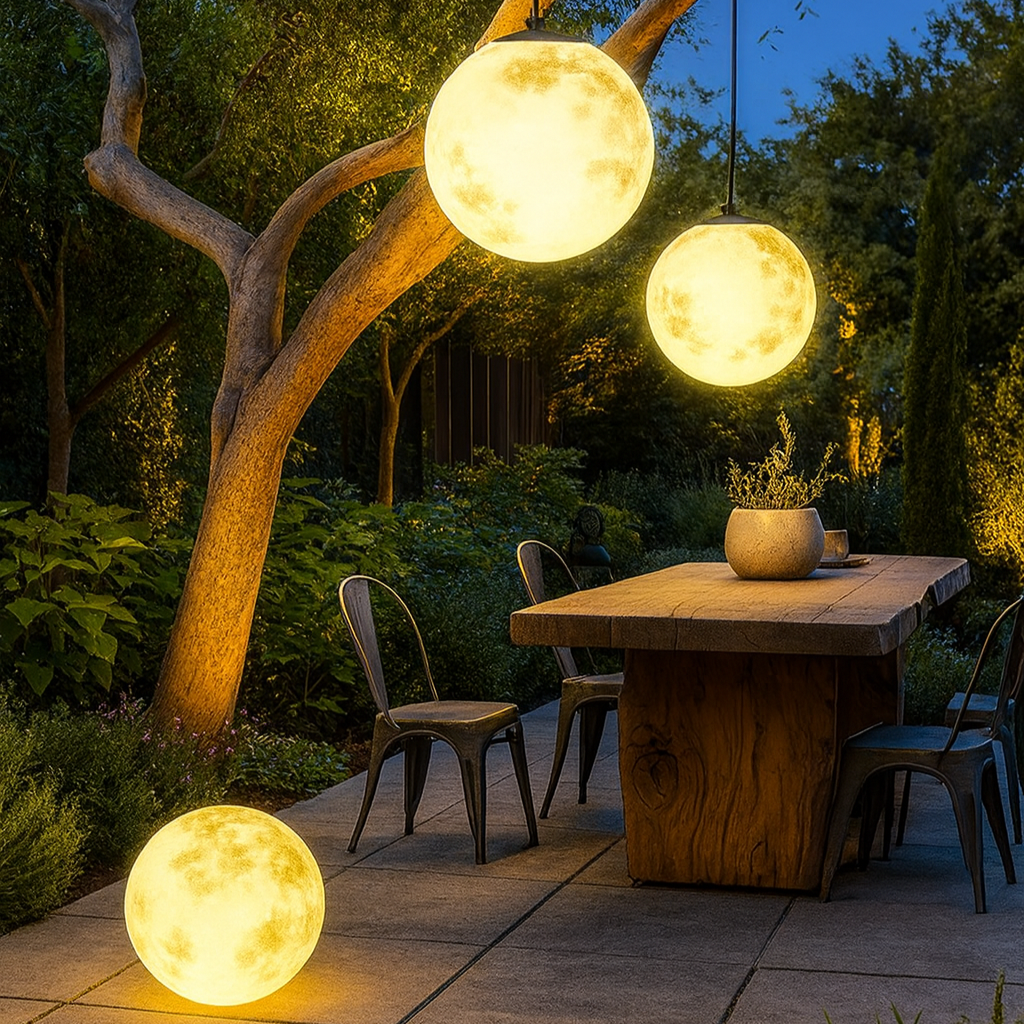 Outdoor LED Moon Hanging Garden Light