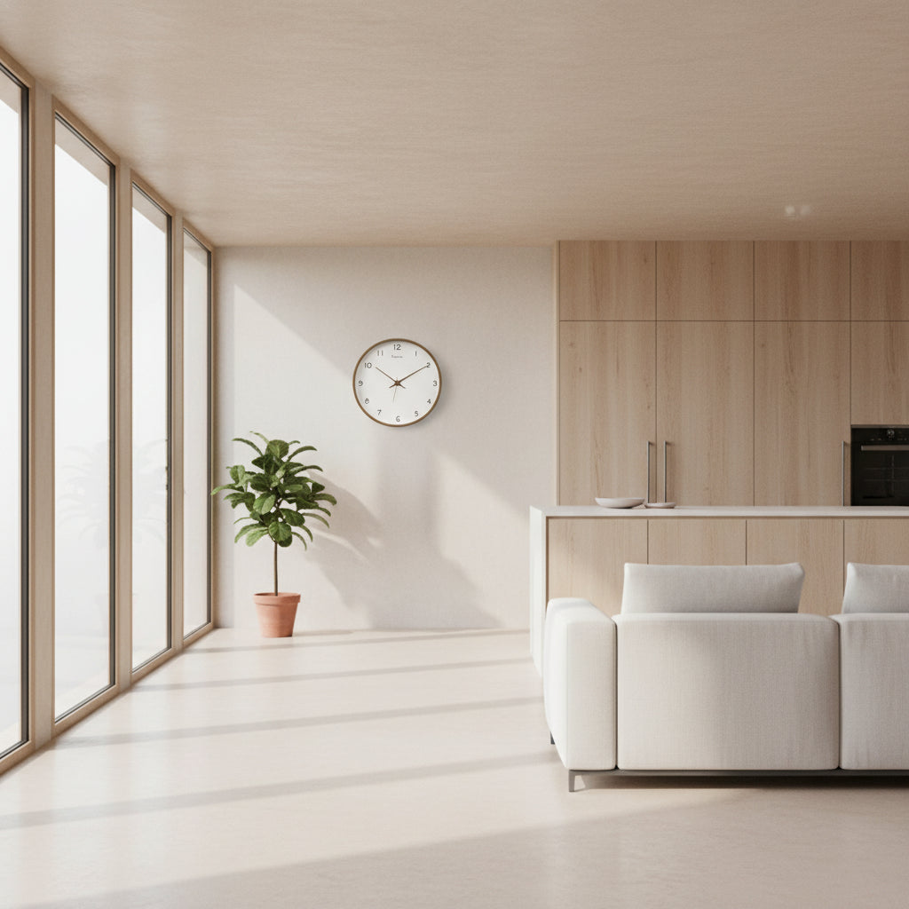 Classic Wooden Wall Clock Decor with Silent Quartz Movement