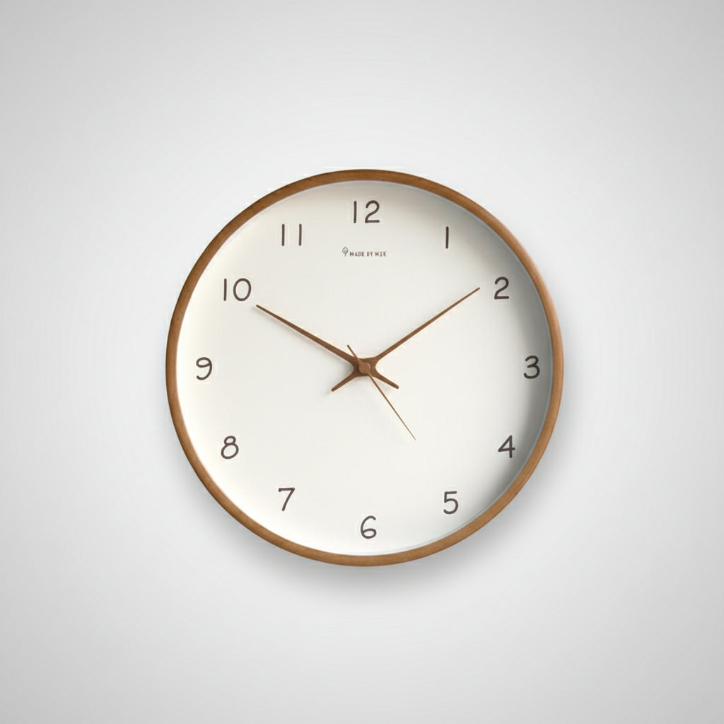 Classic Wooden Wall Clock Decor with Silent Quartz Movement