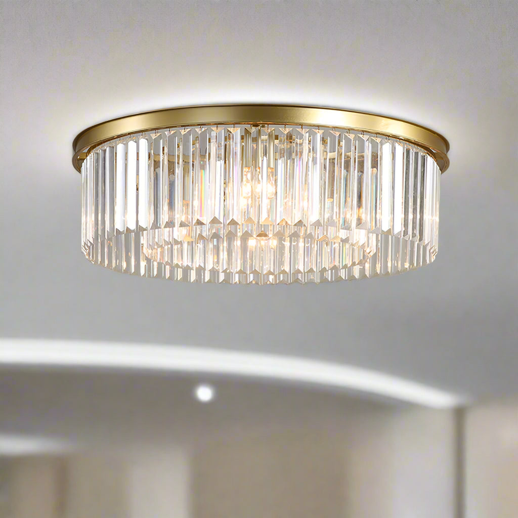 Elegant Crystal Flush Mount Ceiling Light Fixture for Living Room, Bedroom, and Dining Areas 7