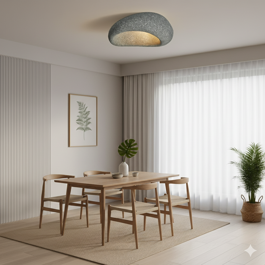 Organic Minimalist Flush Mount Ceiling Light