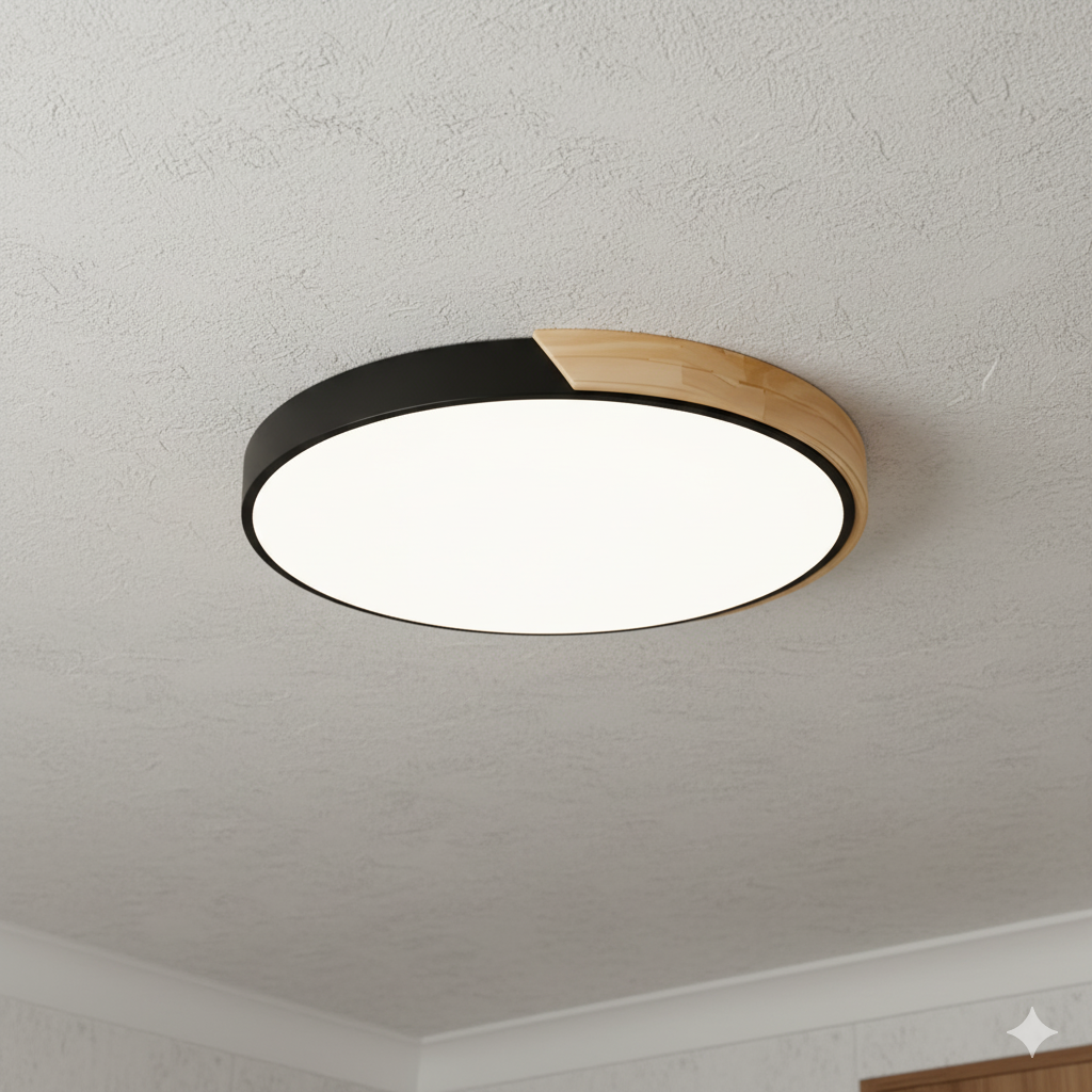 Modern Wood Flush Mount LED Ceiling Light