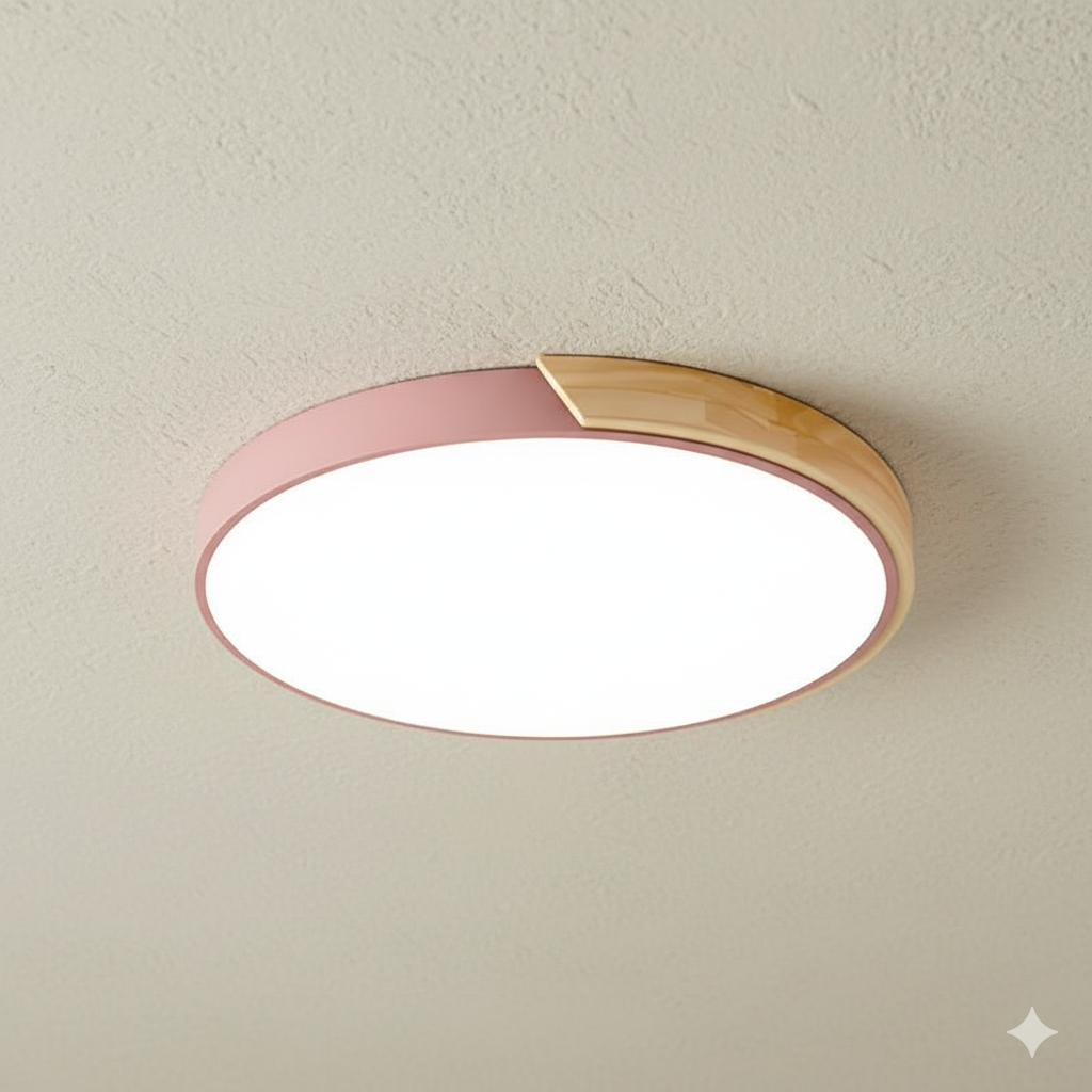 Modern Wood Flush Mount LED Ceiling Light