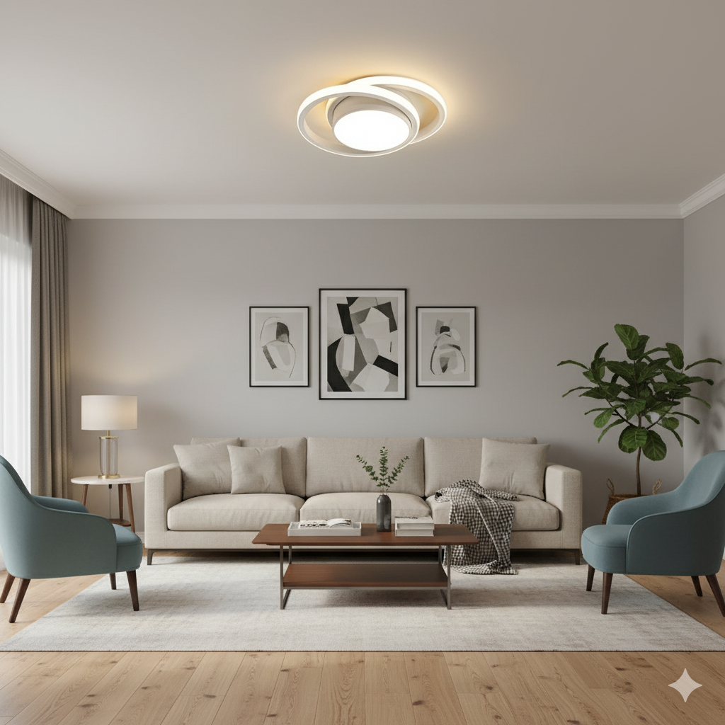 Modern Elegant LED Flush Mount Ceiling Light Fixture