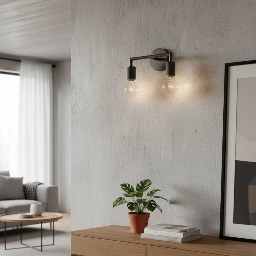 Modern Brass Double Bulb Wall Sconce