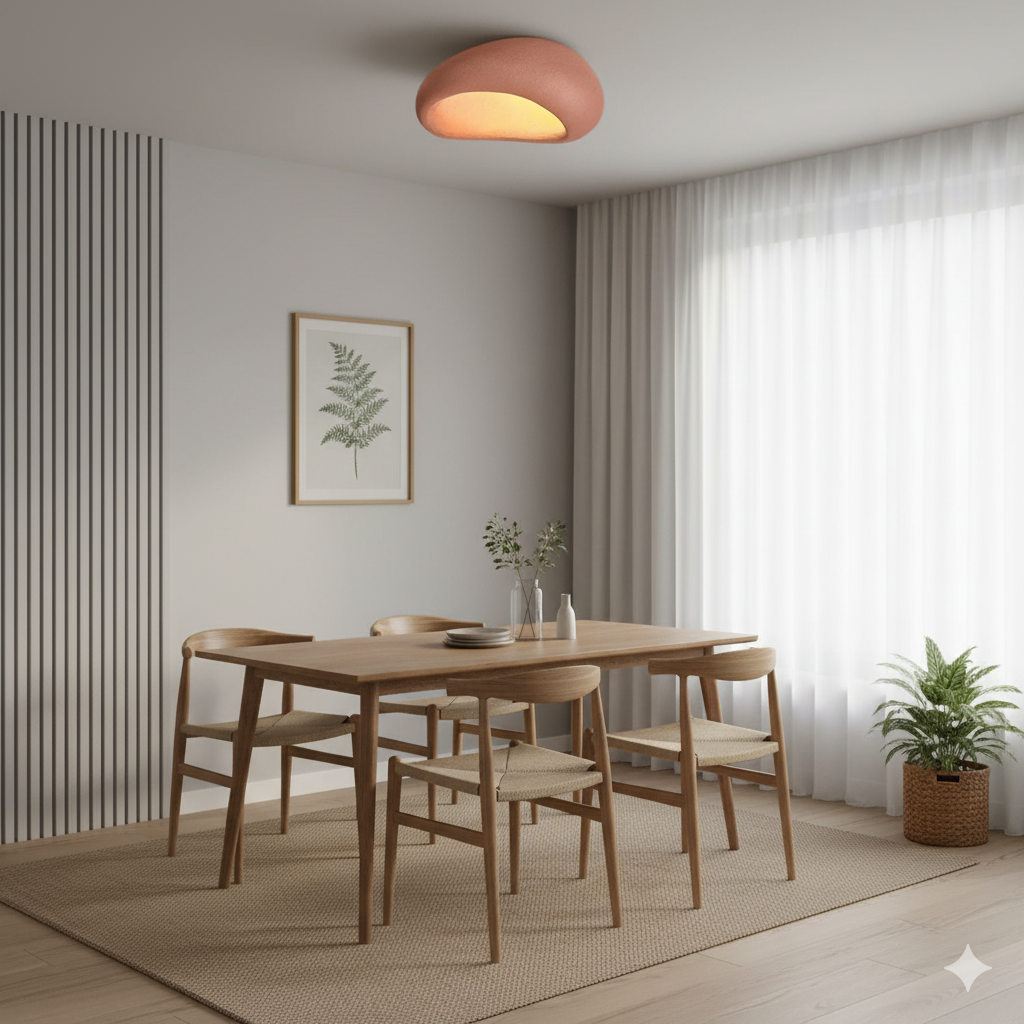 Organic Minimalist Flush Mount Ceiling Light