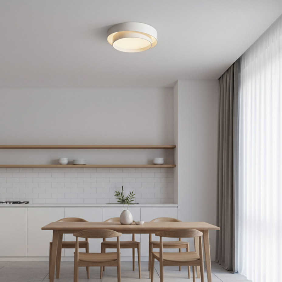 Modern White Metal Flush Mount Ceiling Light