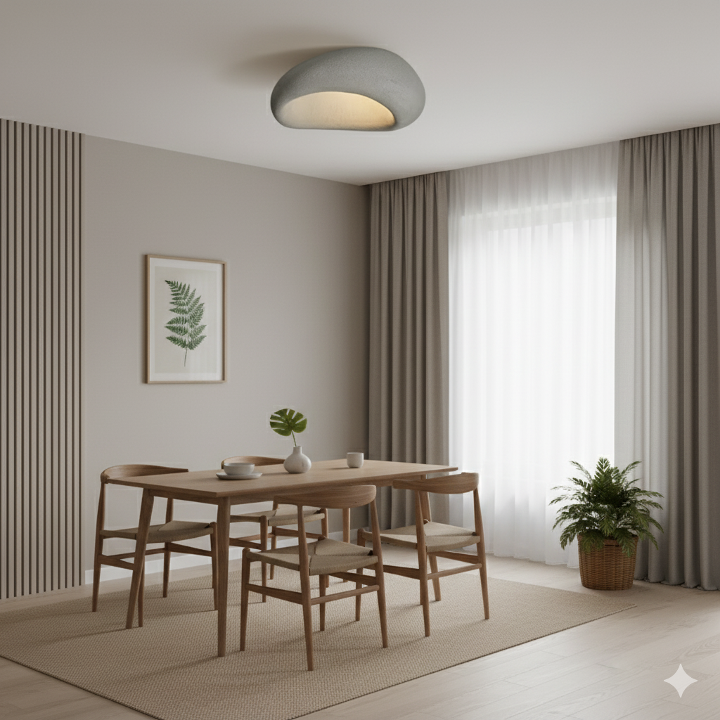 Organic Minimalist Flush Mount Ceiling Light