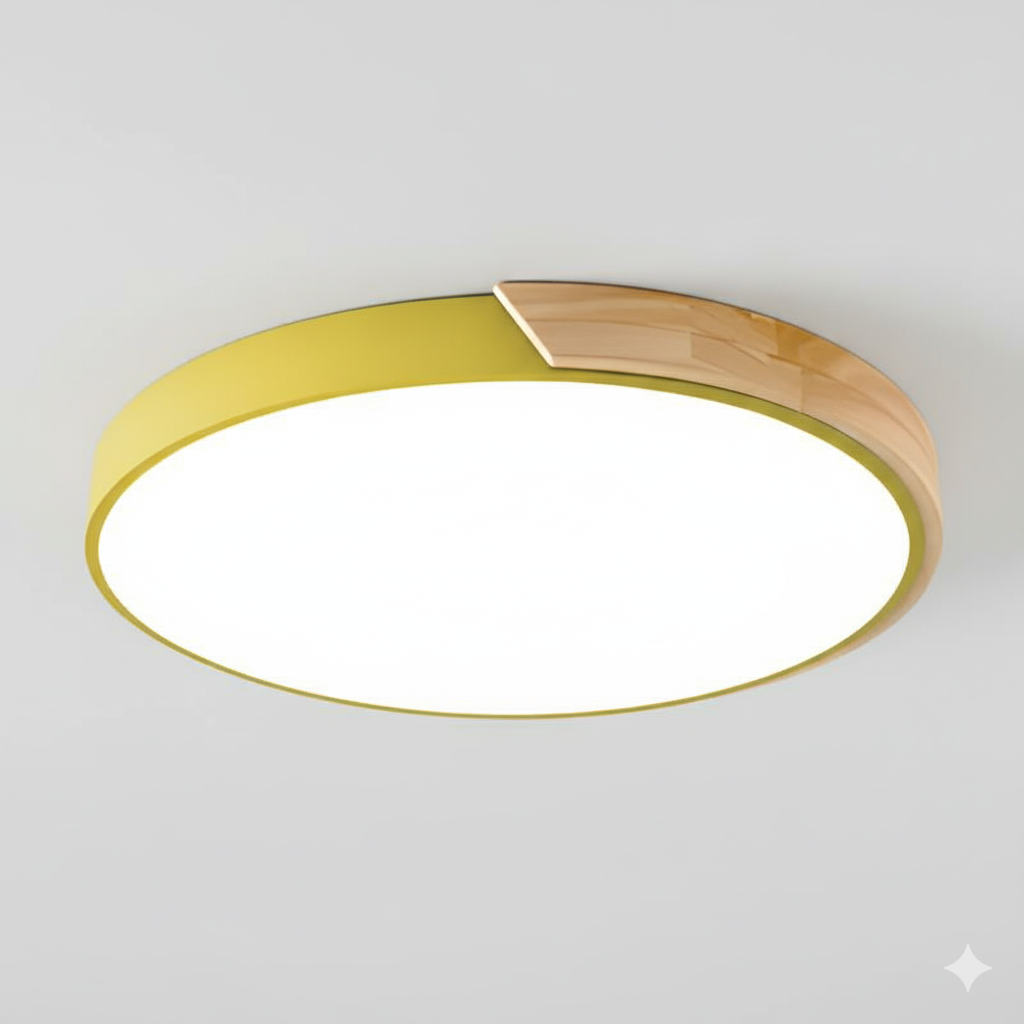 Modern Wood Flush Mount LED Ceiling Light