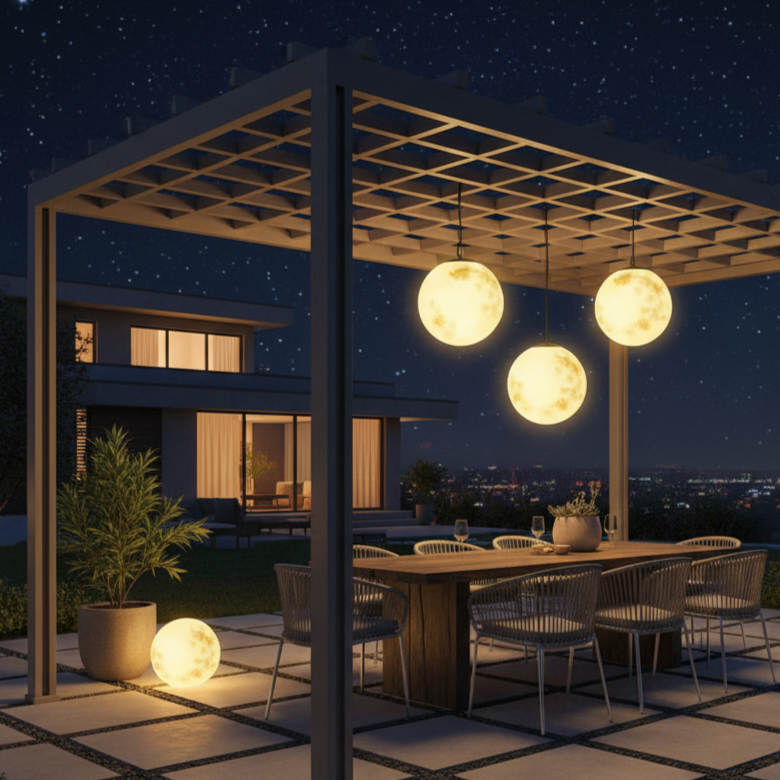 Outdoor LED Moon Hanging Garden Light
