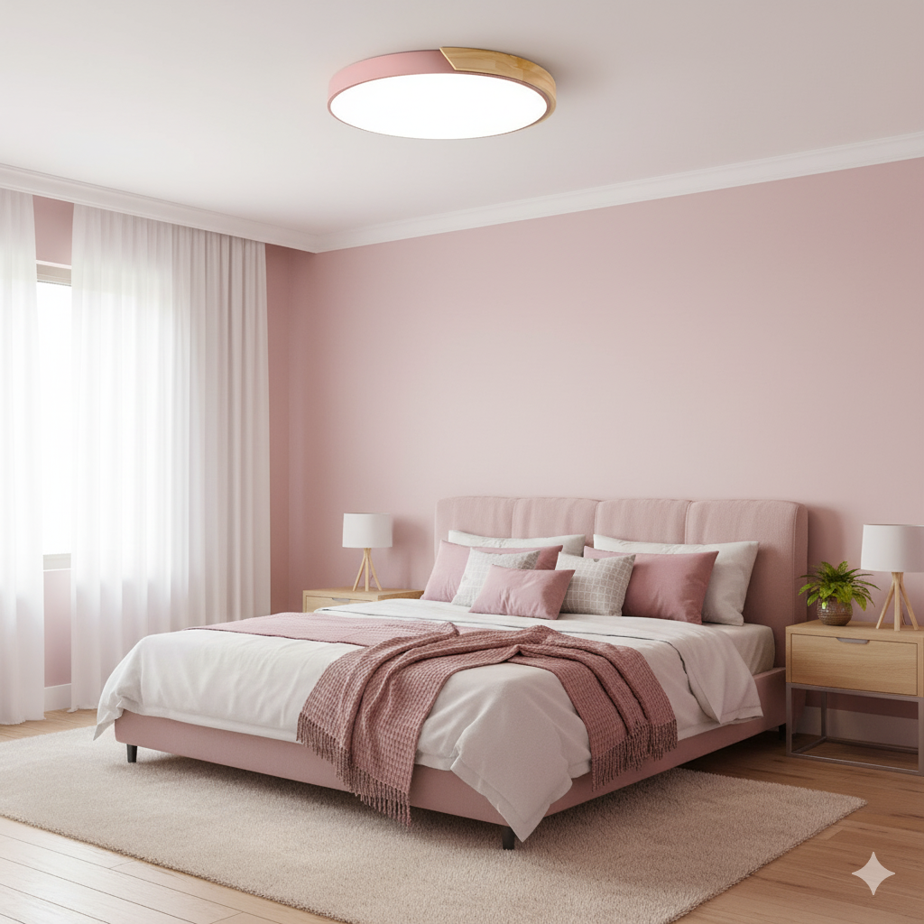Modern Wood Flush Mount LED Ceiling Light