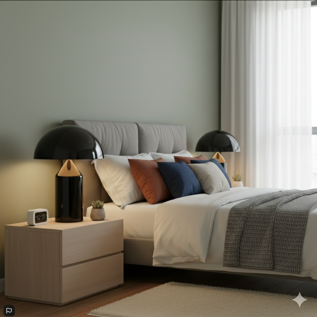 Vintage Metal Table Lamp with E27 LED Bulb