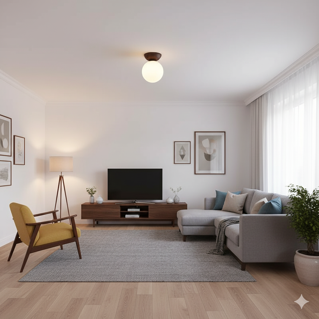 Elegant Scandinavian Flush Mount Ceiling Light Fixture