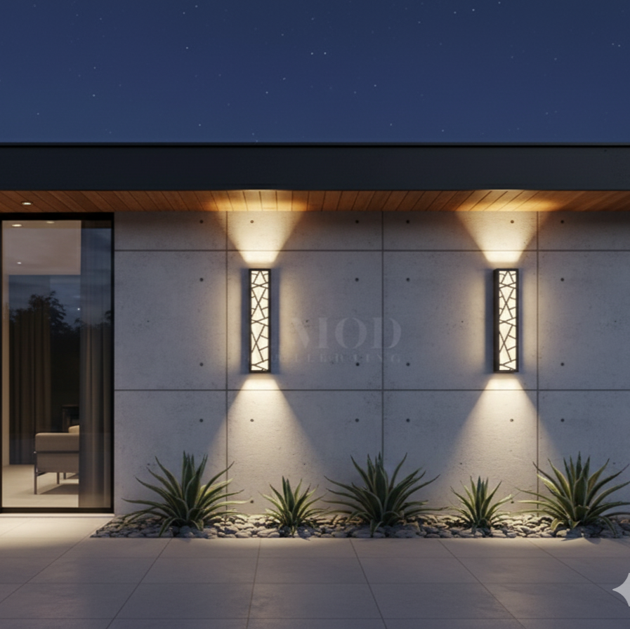 Modern Black Outdoor LED Fixture Wall Light