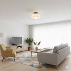 Elegant Glass Shade Flush Mount Ceiling Light Fixture