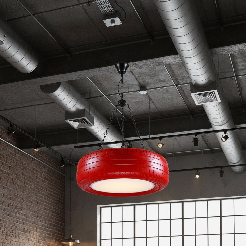 Unique Rubber Tire Design LED Ceiling Light Fixture