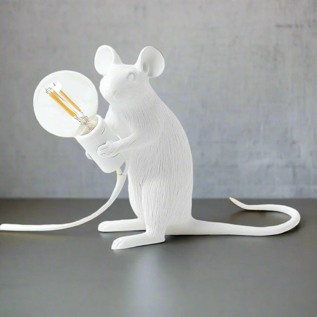 LED Resin Mouse Table Lamp – Playful Nightstand Lamp with Warm Ambient Light for Bedroom Decor 4