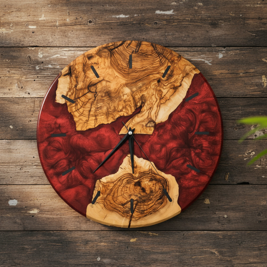 Large Handcrafted Rustic Wall Clock Decor