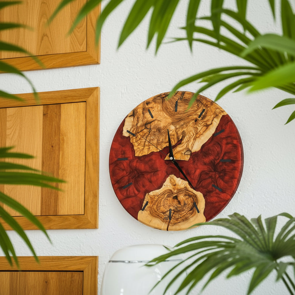 Large Handcrafted Rustic Wall Clock Decor