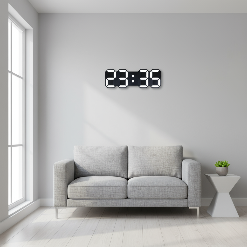 Modern Stylish 3D LED Digital Wall Clock