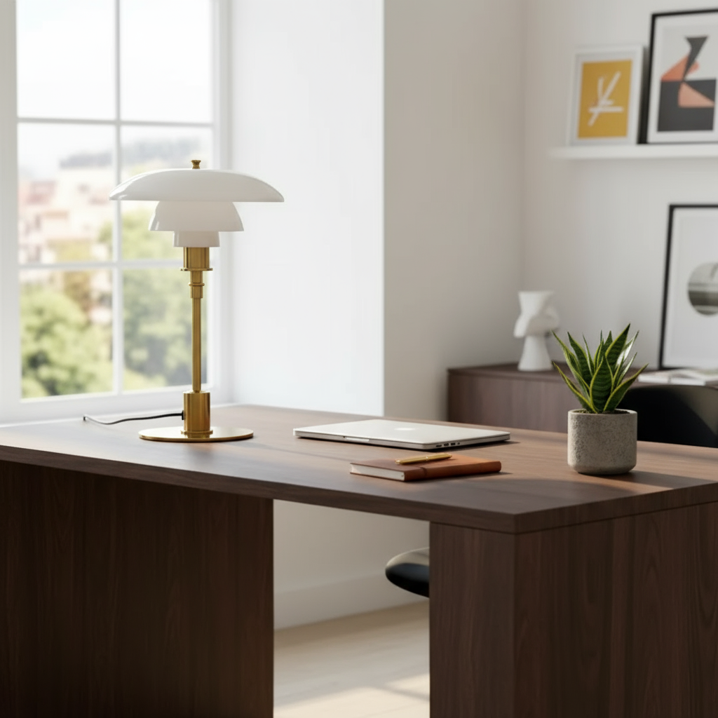 Modern Adjustable LED Table Lamp with Glass Shade and Iron Base – Stylish Bedside or Desk Lamp 1