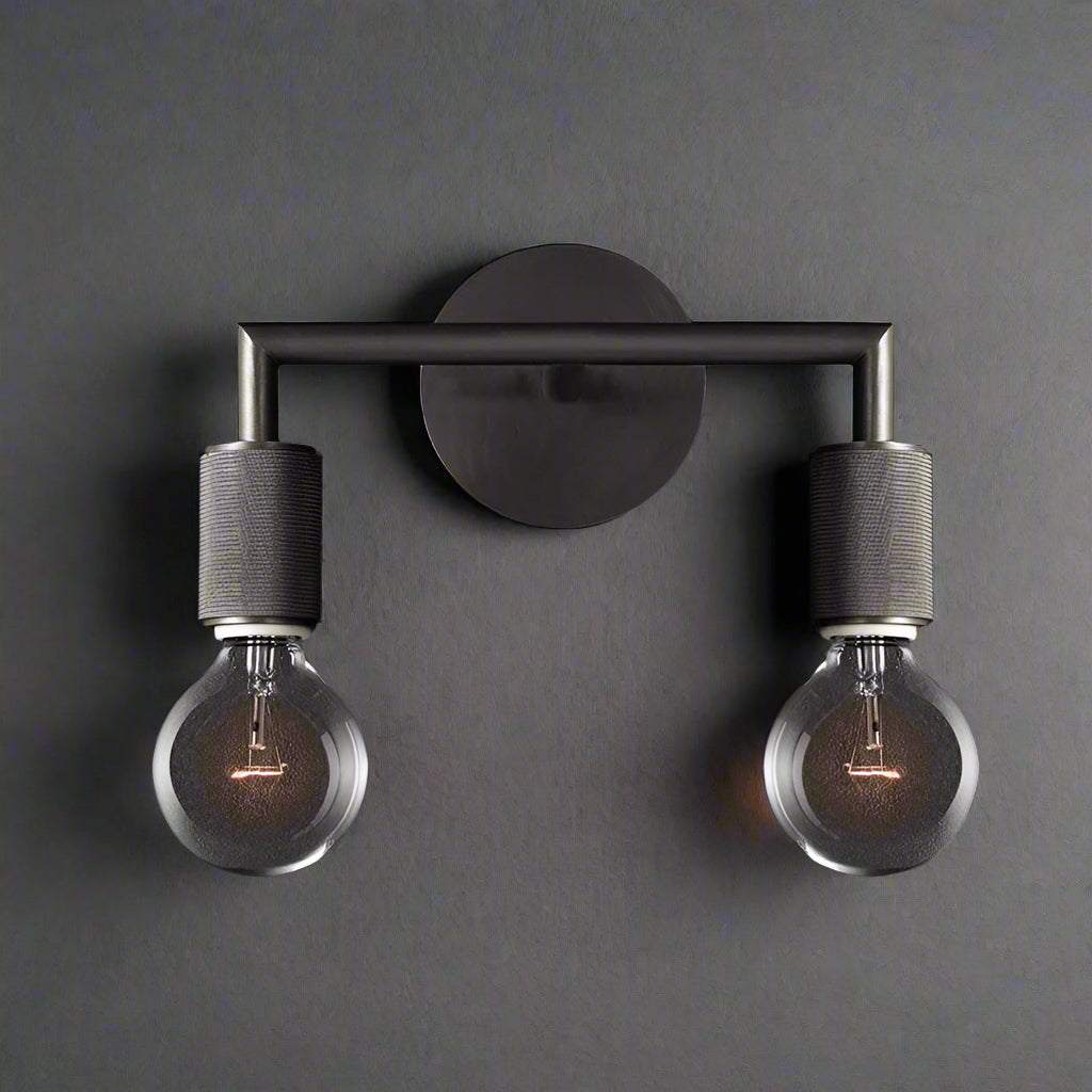 Modern Brass Double Bulb Wall Sconce - Elegant Metal Wall Lighting Fixture for Indoor Use 9