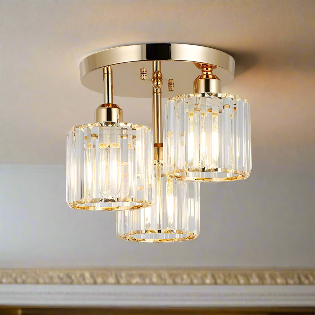 Modern Crystal Semi-Flush Ceiling Light – Elegant Design for Bedroom and Living Spaces 7