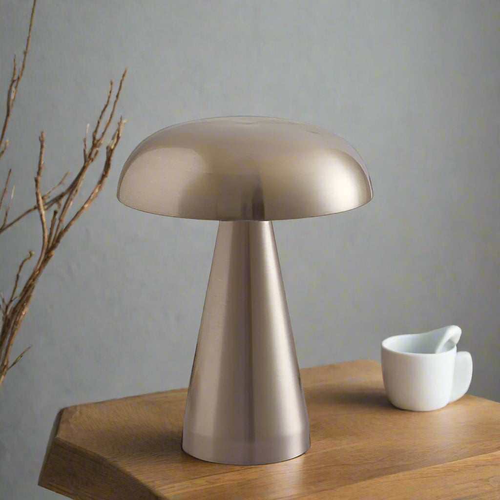 Modern Dimmable LED Bedside Table Lamp – Rechargeable Battery Operated Cordless Lamp in Copper Finish 2