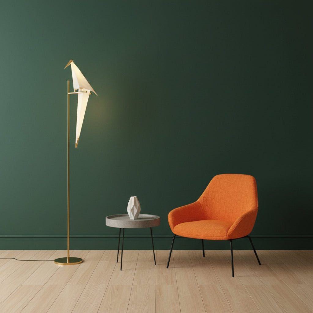 Modern Unique Gold Bird Table Lamp with LED Lighting