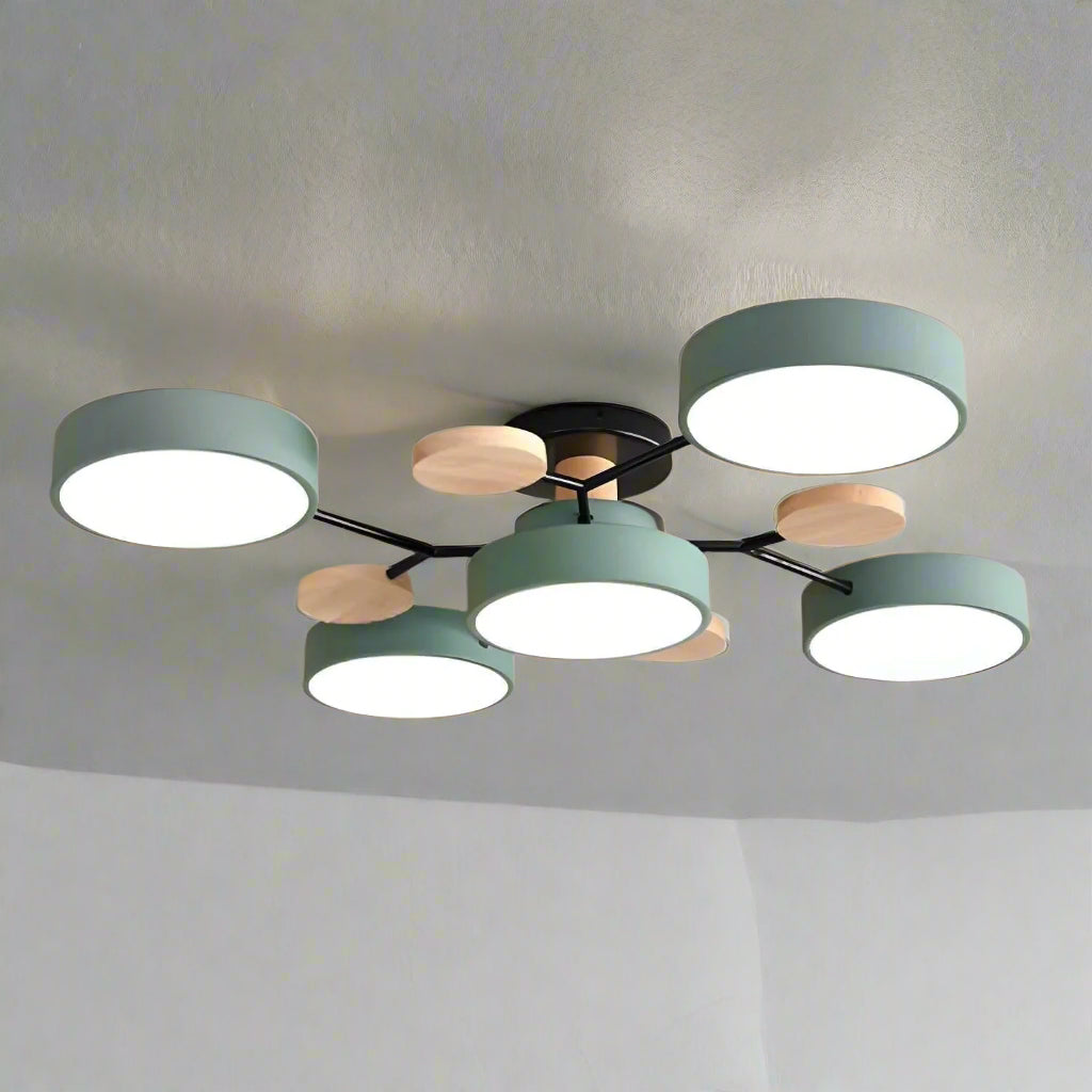 Modern LED Flush Mount Ceiling Light Fixture with Adjustable Brightness