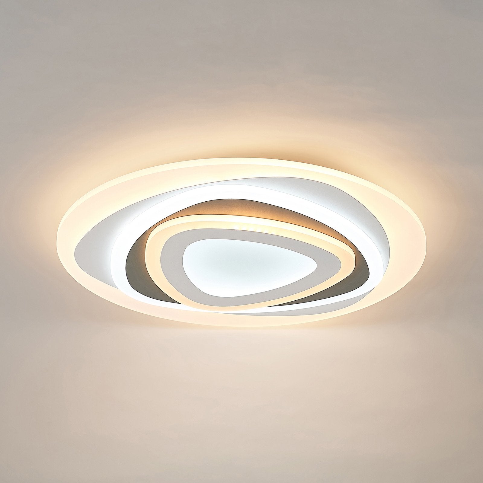 Modern LED Flush Mount Ceiling Light Fixture with Remote Control