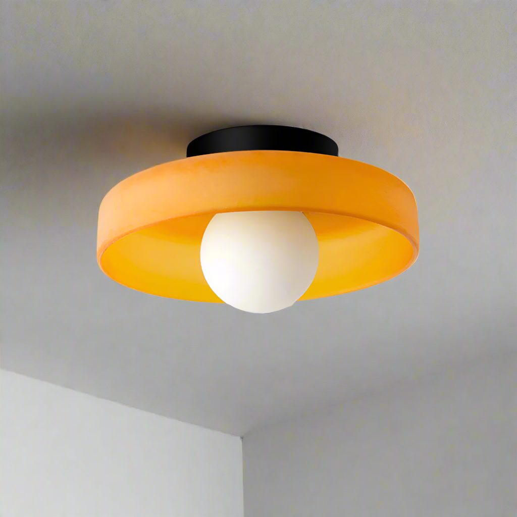 Modern Elegant Round Flush Mount Glass Ceiling Lamp