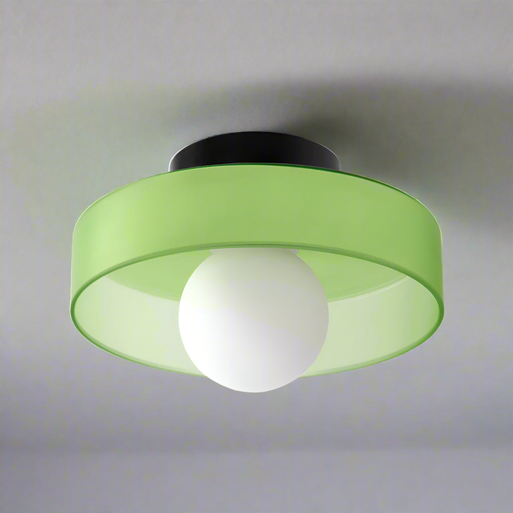 Modern Elegant Round Flush Mount Glass Ceiling Lamp