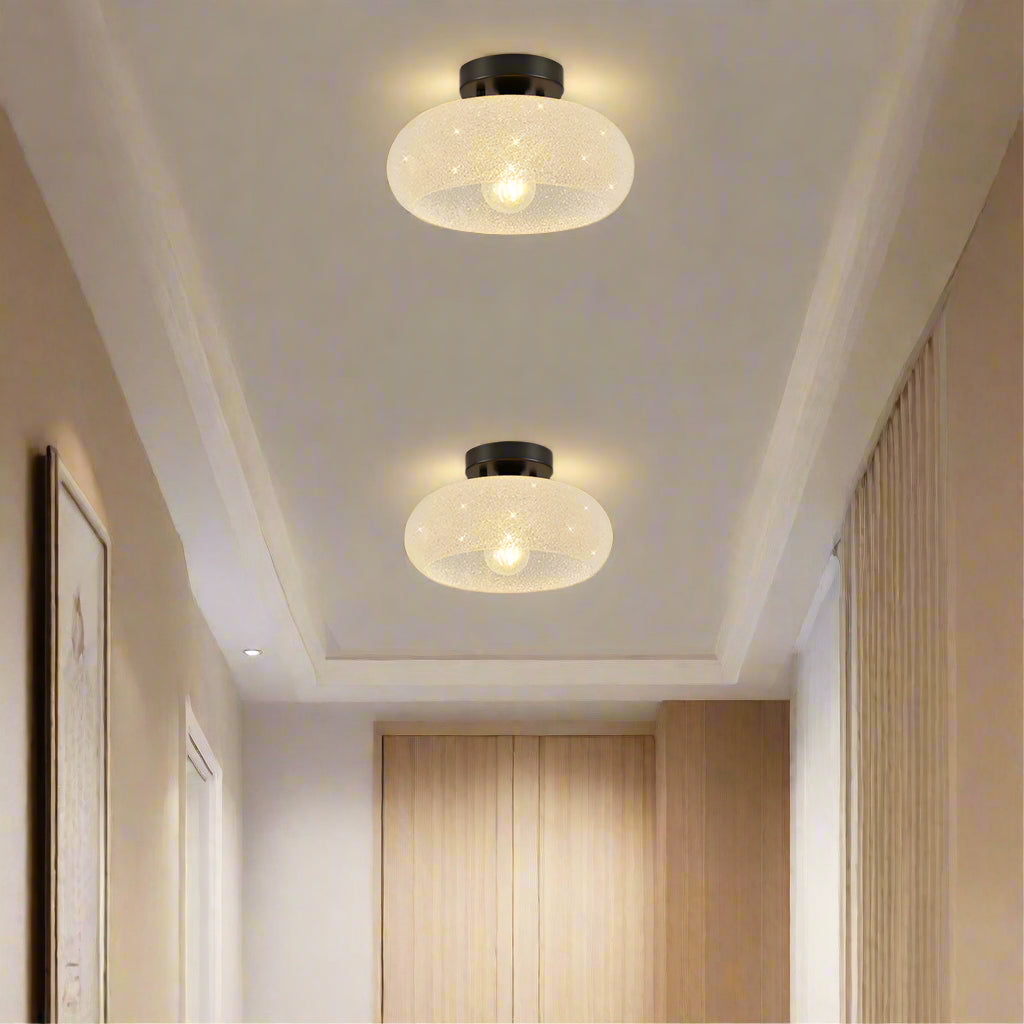 Modern Semi Flush Ceiling Light Fixture with Round Glass Shade – Elegant Indoor Lighting 2