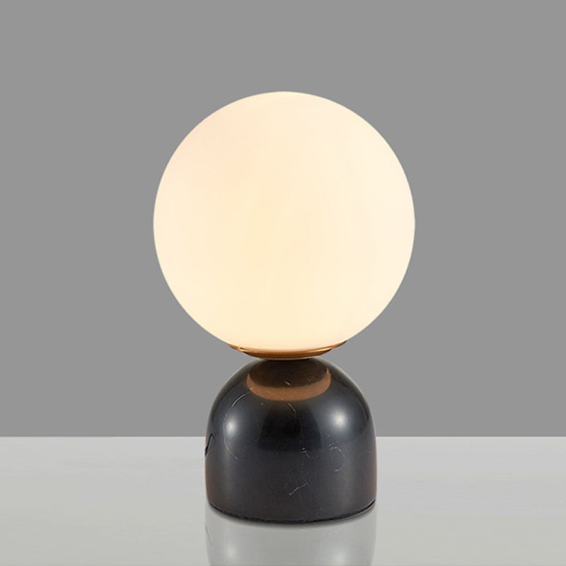Modern Table Lamp with Glass Globe and Stone Base – Elegant Bedside Lamp for Living Room and Bedroom 2