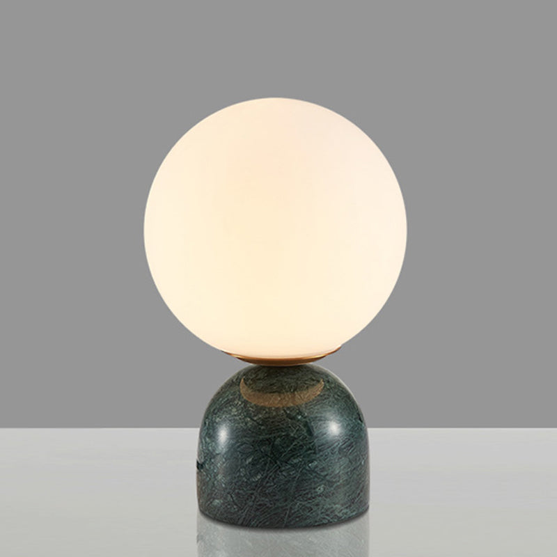 Modern Table Lamp with Glass Globe and Stone Base – Elegant Bedside Lamp for Living Room and Bedroom 3