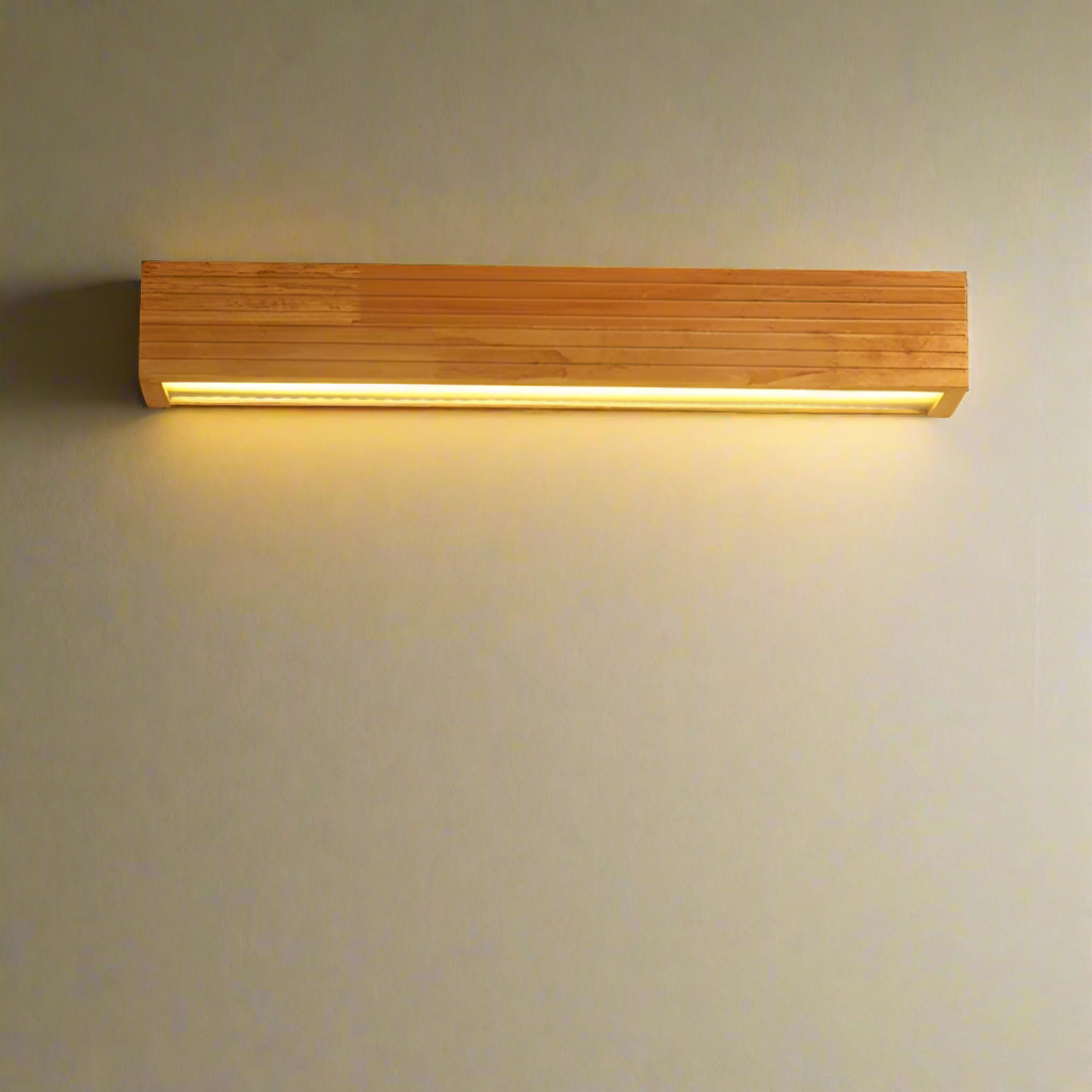 Modern Wooden LED Wall Light Fixture – Energy-Efficient Hardwired Wall Lamp for Home Interiors 1