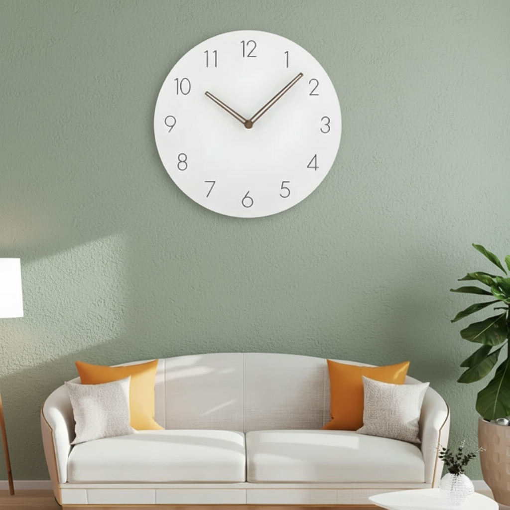 Modern Minimalist Silent Quartz Wooden Wall Clock