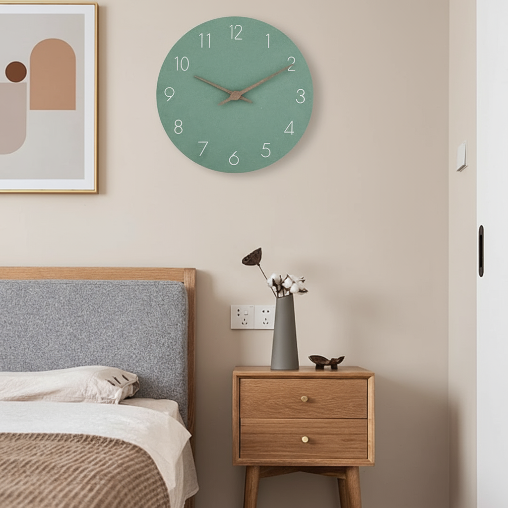 Modern Minimalist Silent Quartz Wooden Wall Clock