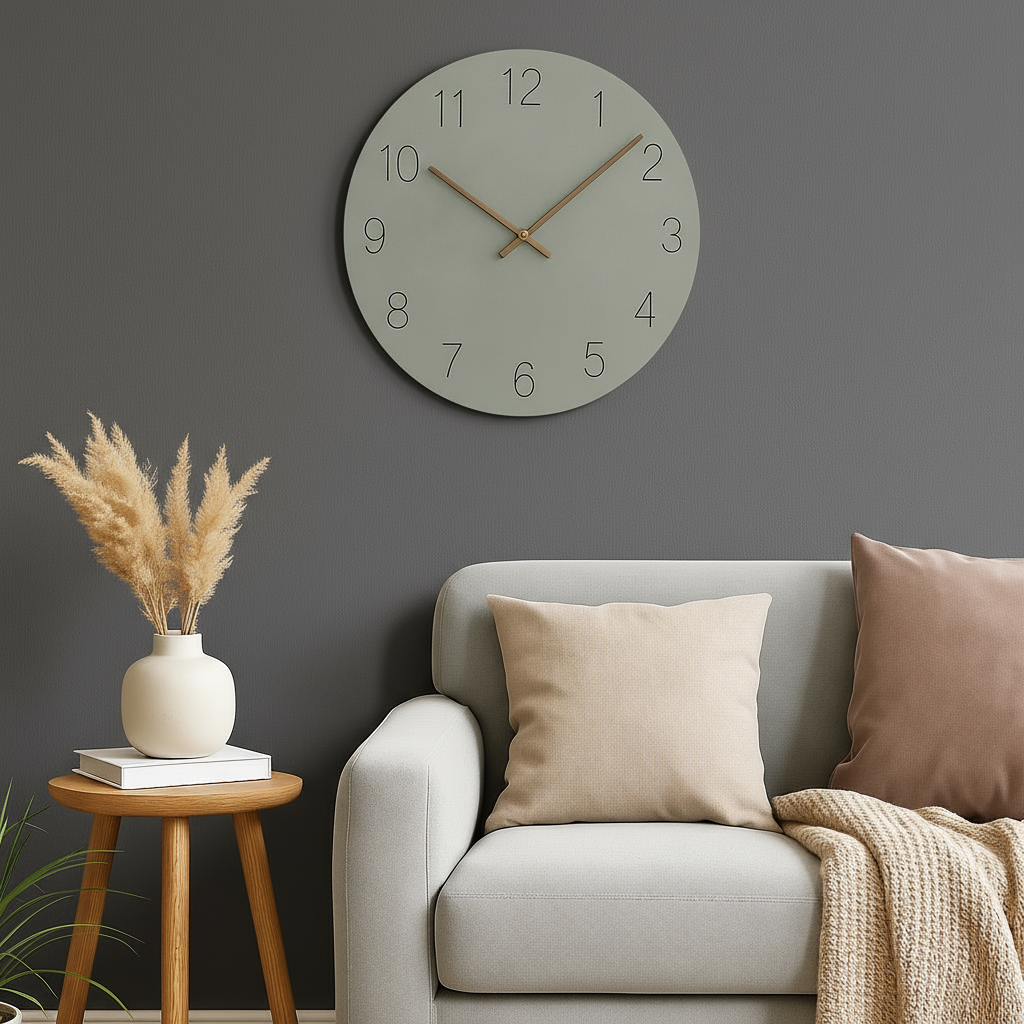 Modern Minimalist Silent Quartz Wooden Wall Clock