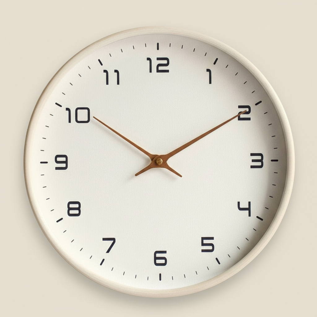 Modern Wooden Wall Clock with Silent Quartz Movement