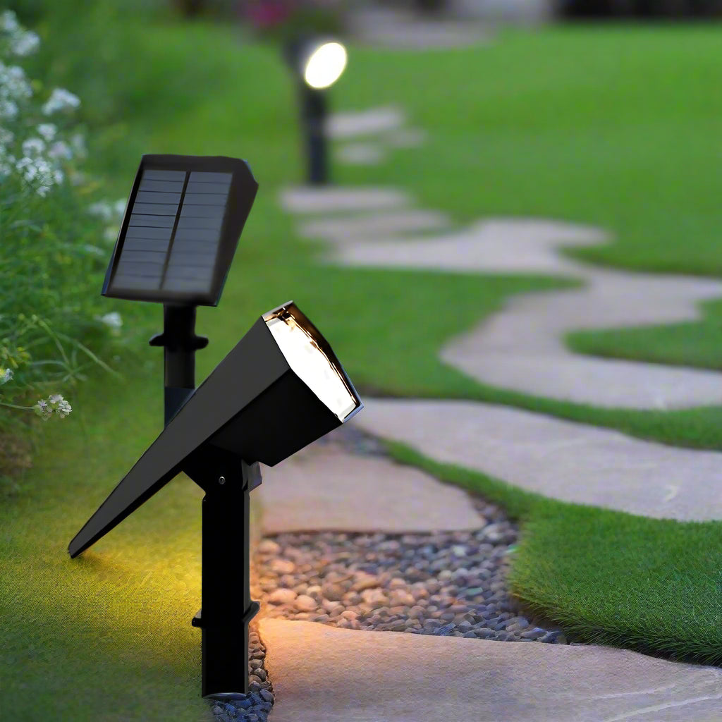 Solar Powered Garden Spotlight with Adjustable Brightness and Waterproof Design - Outdoor Solar Spike Light 0