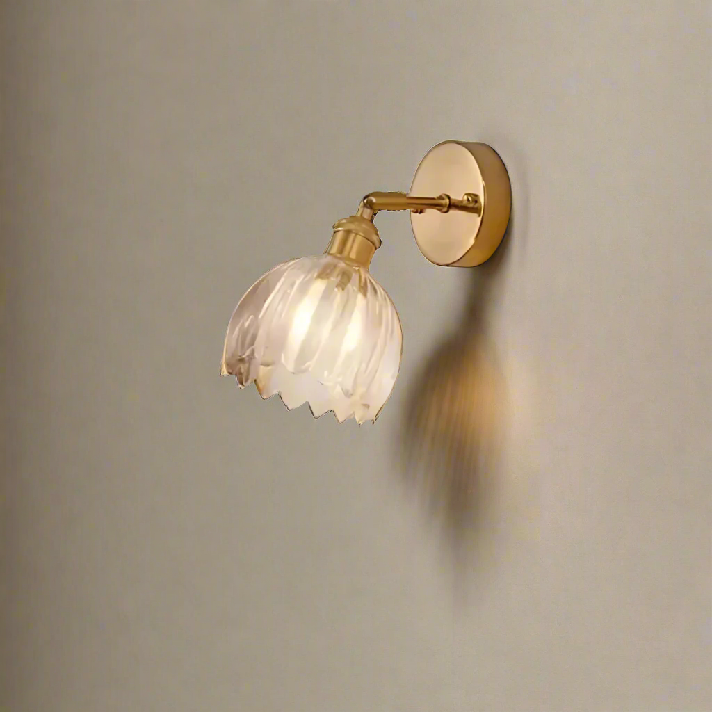 Vintage Floral Glass Wall Light Sconce – Elegant Tulip Design for Cozy Ambient Lighting 2